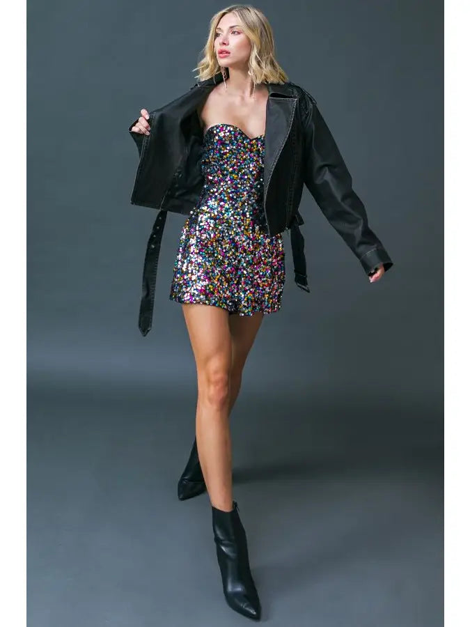 Sparkle and Shine in the Irina Sequin Romper: A Glamorous Affair