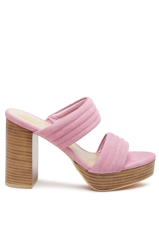 RAG&CO MILLE Faux Suede Slip On Block Heel Sandal - Premium Sandals from Rag Company - Just $84! Shop now at Ida Louise Boutique