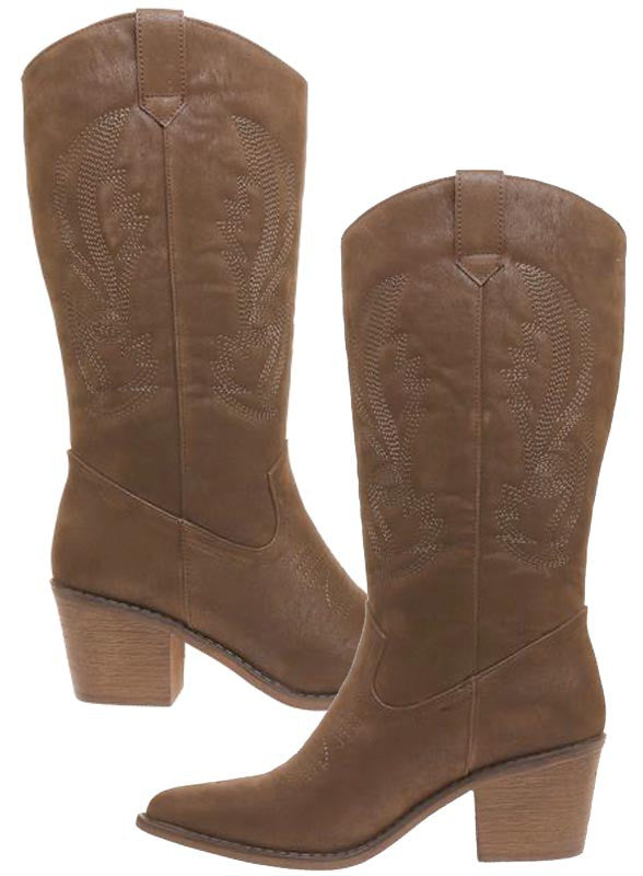 Western Embroider Heeled Cowboy Boot - Premium Cowboy Boots from Miami Shoe Wholesale - Just $75! Shop now at Ida Louise Boutique