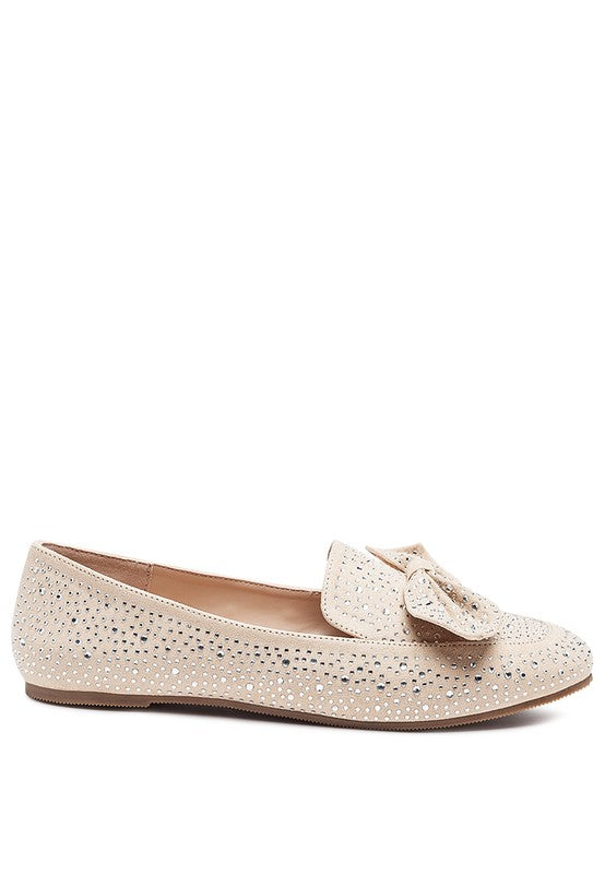 DEWDROPS Embellished Bejeweled Women's Bow Loafer - Premium Loafers from Rag Company - Just $52! Shop now at Ida Louise Boutique