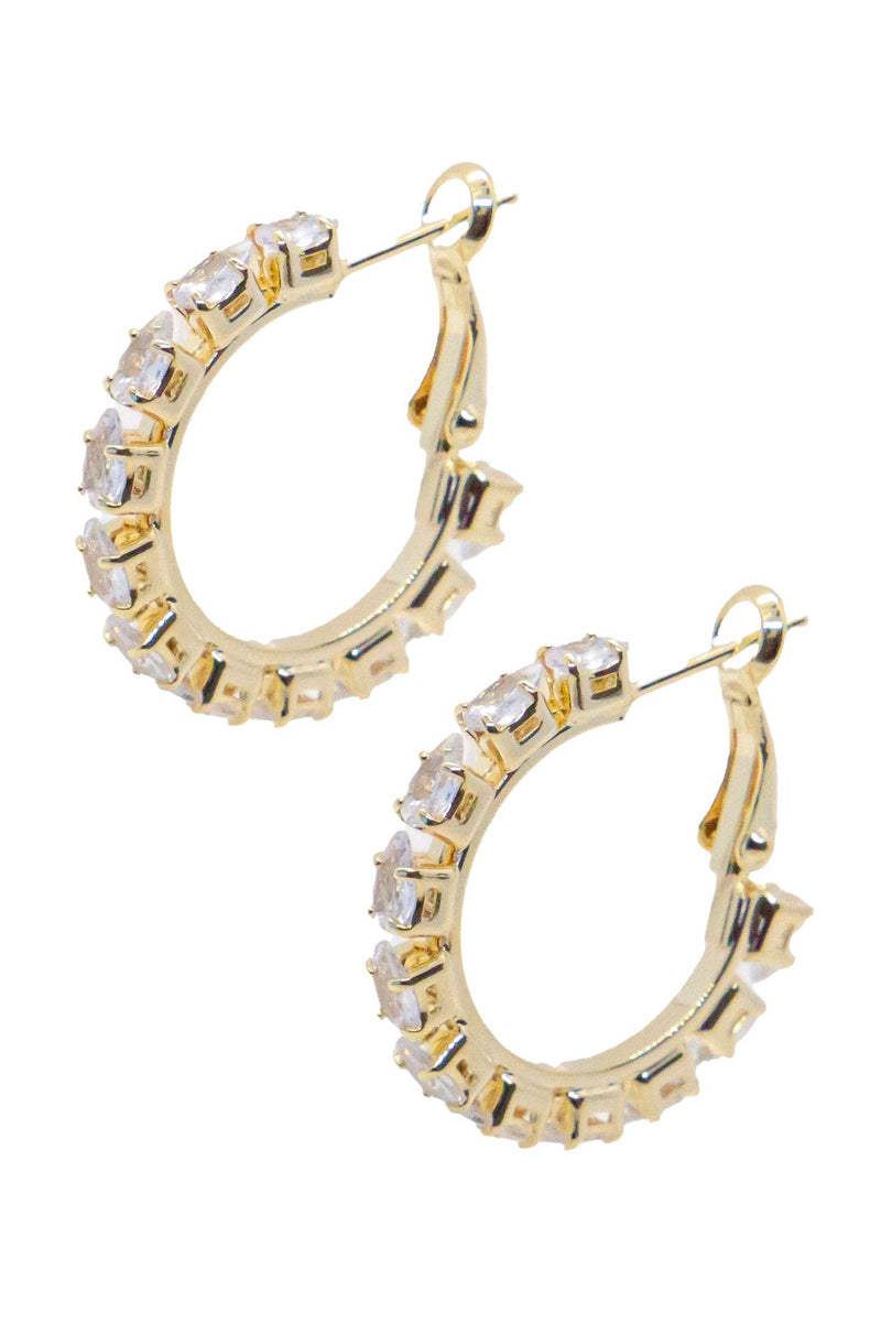 Small Gold Luster Gem Hoops - Premium Earrings from Southern Grace - Just $8! Shop now at Ida Louise Boutique