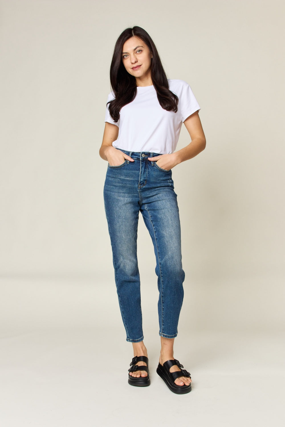 Judy Blue Full Size Tummy Control High Waist Slim Jeans - Premium Jeans from Trendsi - Just $70! Shop now at Ida Louise Boutique