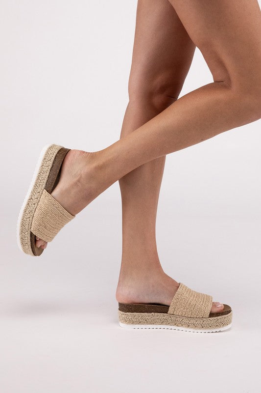 Process -  Single Band Espadrille Platform Slide Sandals - Premium Sandals from Fortune Dynamic - Just $48! Shop now at Ida Louise Boutique