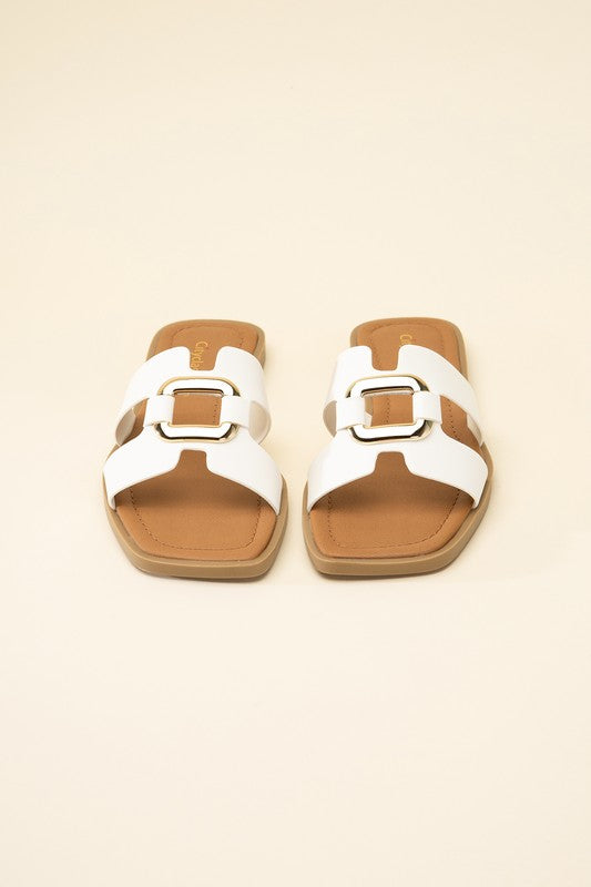 FENG - Flat Open -Toe Slides - Premium Flats from Fortune Dynamic - Just $40! Shop now at Ida Louise Boutique