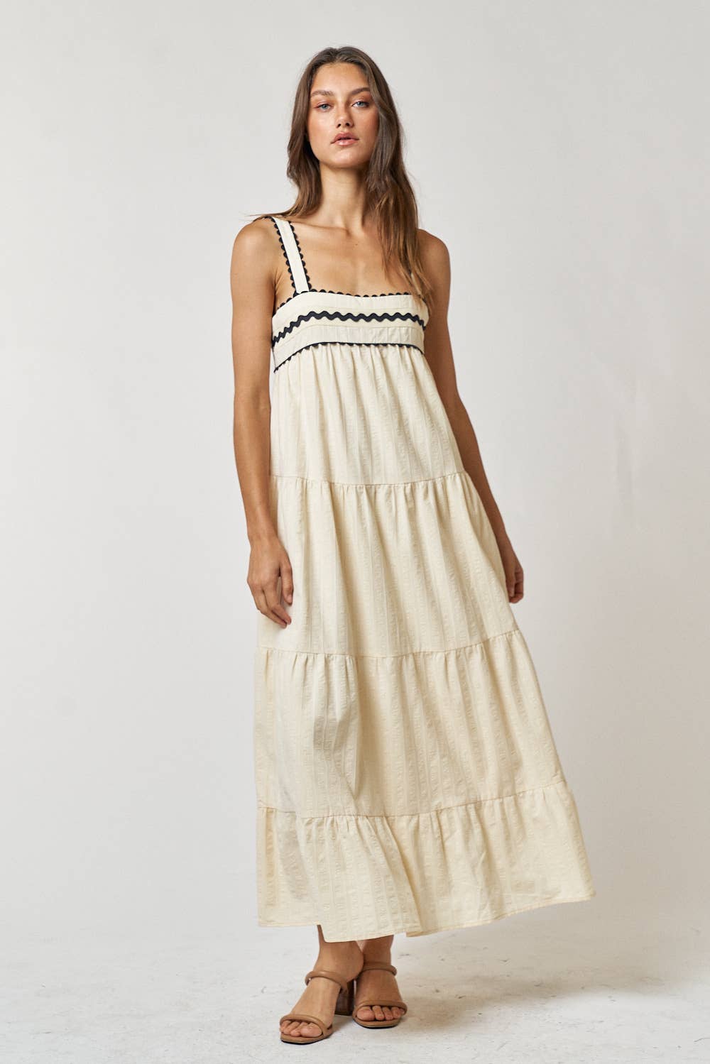Tiered Tan Maxi Dress - Premium Dresses from Lalavon - Just $66! Shop now at Ida Louise Boutique