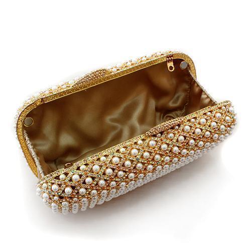 Gold White Metal Clutch with Top Grade Crystal in Multi Color - Premium Clutch from Doba - Just $345! Shop now at Ida Louise Boutique