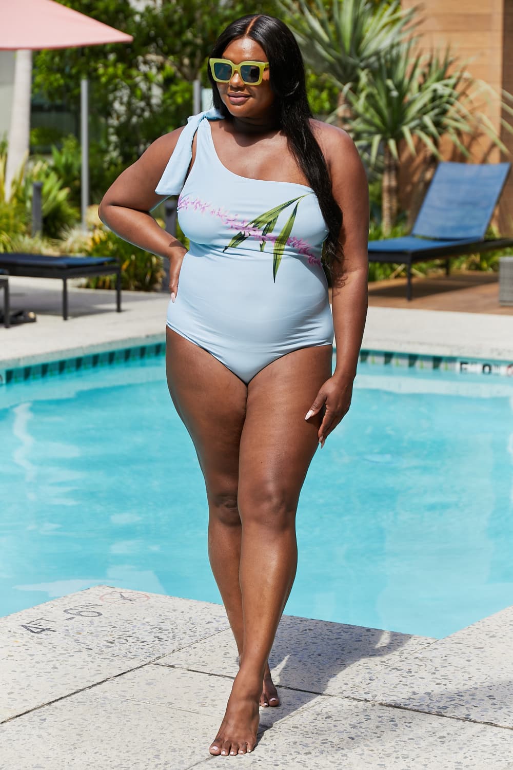Marina West Swim Vacay Mode One Shoulder Swimsuit in Pastel Blue - Premium Swimwear from Trendsi - Just $48! Shop now at Ida Louise Boutique