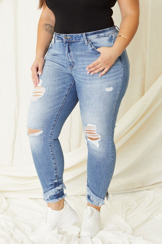 Kancan Plus Mid Rise Ankle Skinny Jeans - Premium Jeans from Kan Can USA - Just $70! Shop now at Ida Louise Boutique
