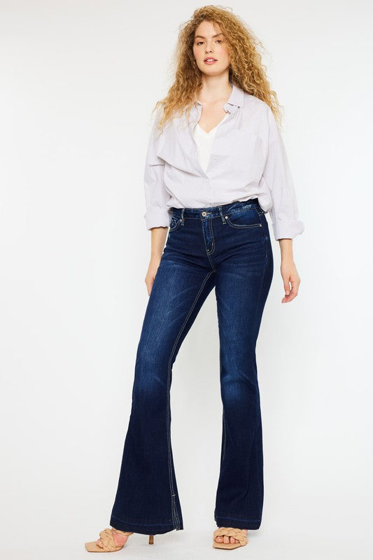 Mid Rise Hem Detail Flare - Premium  from Kan Can USA - Just $72! Shop now at Ida Louise Boutique