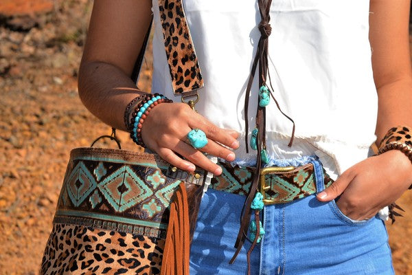 Turquoise Chunk on Cuff Ring - Premium Ring from The Jewelry Junkie - Just $40! Shop now at Ida Louise Boutique