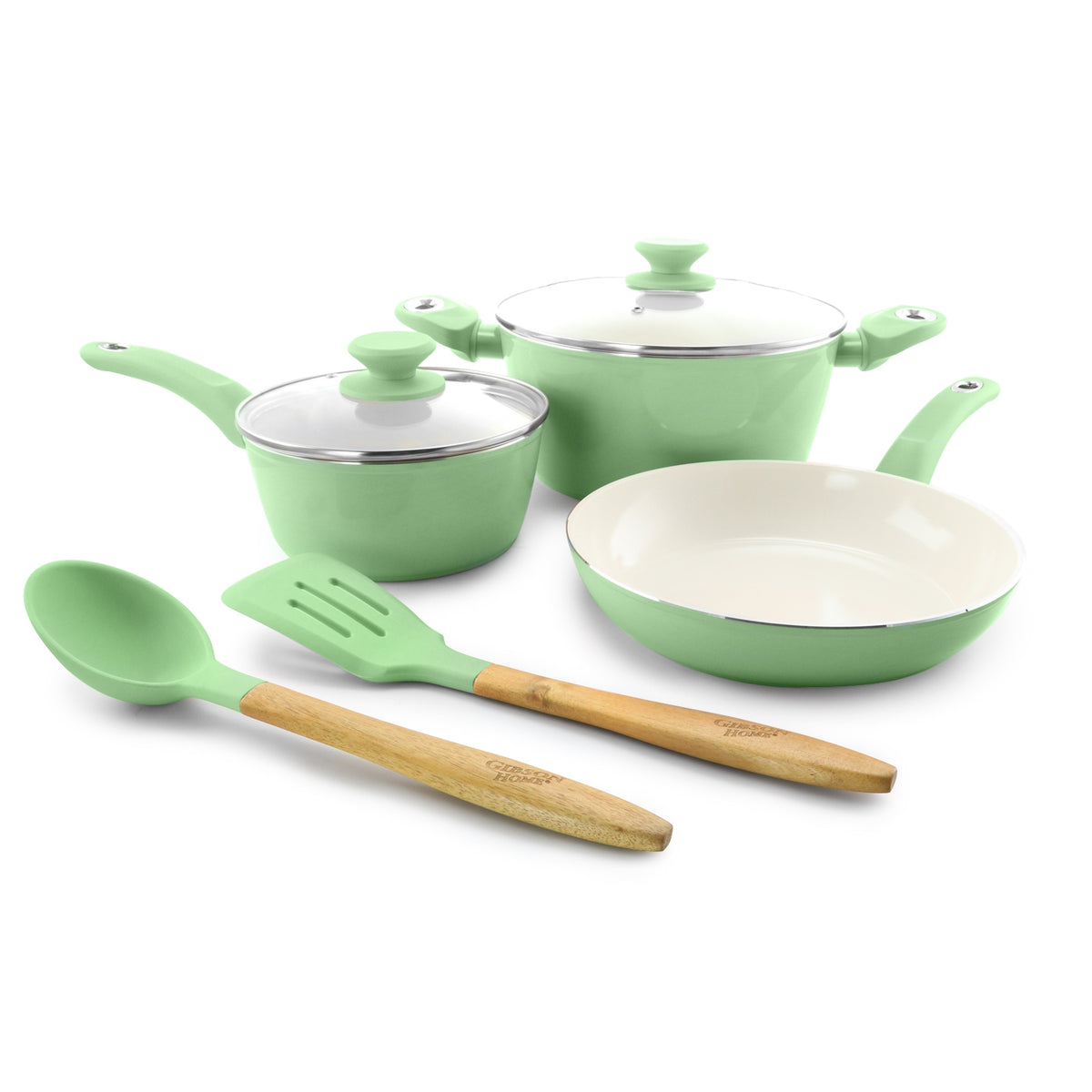 Gibson Home Plaza Cafe 7 Piece Essential Core Aluminum Cookware Set in Mint - Premium Cookware Set from Gibson Home - Just $86.71! Shop now at Ida Louise Boutique