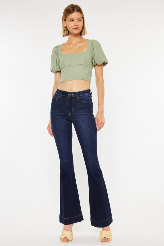 Kancan High Rise Dark Wash Flare - Premium Jeans from Kan Can USA - Just $68! Shop now at Ida Louise Boutique