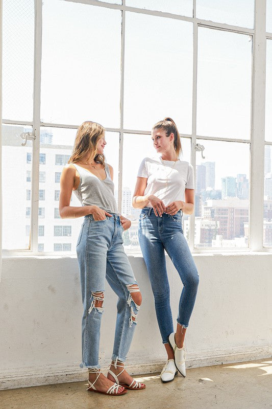 Super High Rise Distressed Relaxed Straight Jeans - Premium Jeans from Flying Monkey - Just $68! Shop now at Ida Louise Boutique