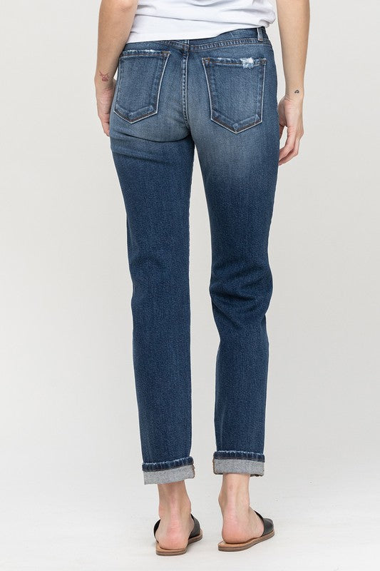 Cuffed Stretch Boyfriend - Premium Jeans from Flying Monkey - Just $68! Shop now at Ida Louise Boutique