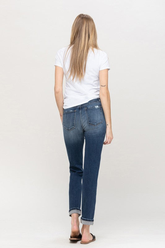 Cuffed Stretch Boyfriend - Premium Jeans from Flying Monkey - Just $68! Shop now at Ida Louise Boutique