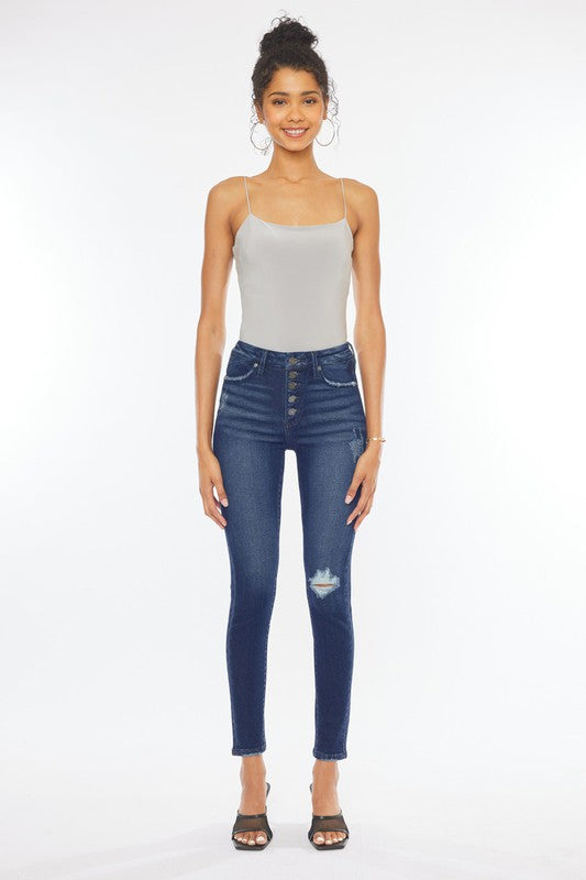 Kancan High Rise Piecing Detail Super Skinny Jeans - Premium Jeans from Kan Can USA - Just $68! Shop now at Ida Louise Boutique