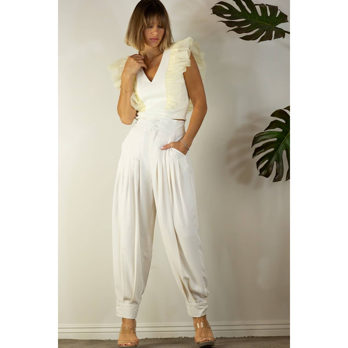 Pleated Joggers High Waist Pants - Premium Pants from Mulla - Just $40! Shop now at Ida Louise Boutique