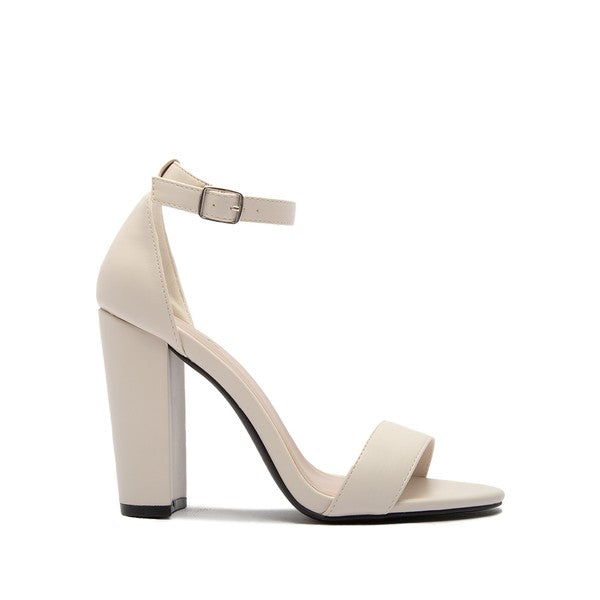 CASHMERE Heeled Sandal with Wrap Ankle - Premium Sandals from Qupid Shoes - Just $52! Shop now at Ida Louise Boutique