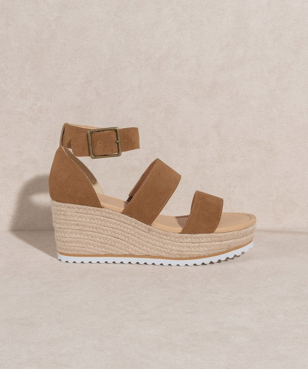 OASIS SOCIETY Slyvie - Double Strap Wedge Heel - Premium Heels from Oasis Society - Just $52! Shop now at Ida Louise Boutique