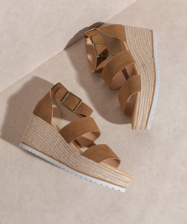 OASIS SOCIETY Slyvie - Double Strap Wedge Heel - Premium Heels from Oasis Society - Just $52! Shop now at Ida Louise Boutique