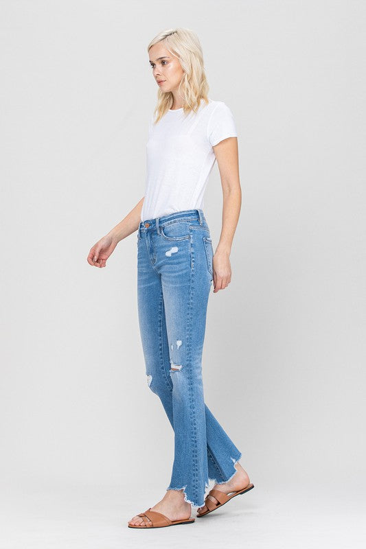 Vervet Mid-Rise Flare with Hem Detail - Premium Jeans from Flying Monkey - Just $69! Shop now at Ida Louise Boutique