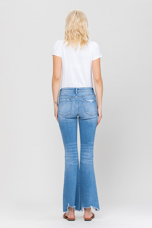 Vervet Mid-Rise Flare with Hem Detail - Premium Jeans from Flying Monkey - Just $69! Shop now at Ida Louise Boutique