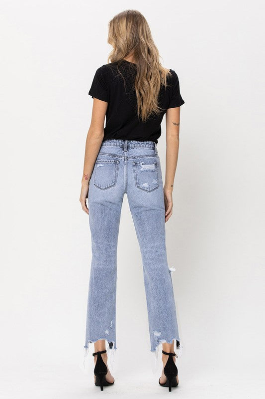 Super High Rise 90's Straight Crop Jeans - Premium Jeans from VERVET by Flying Monkey - Just $60! Shop now at Ida Louise Boutique