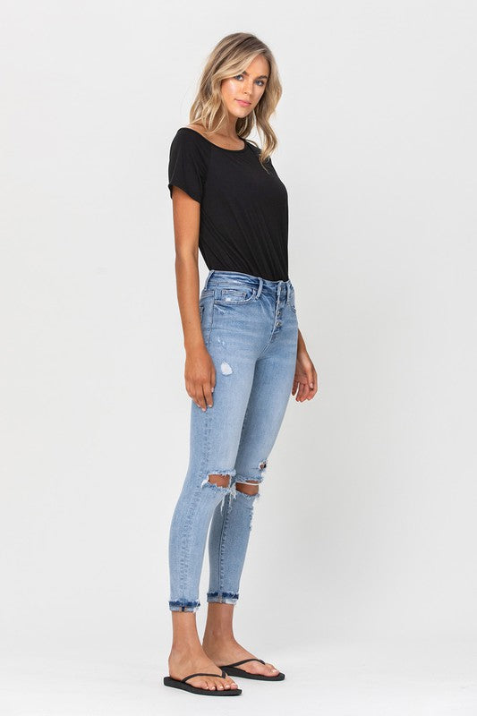 Vervet High Rise Button Up Ankle Skinny w/ Cuff - Premium Jeans from VERVET by Flying Monkey - Just $74! Shop now at Ida Louise Boutique