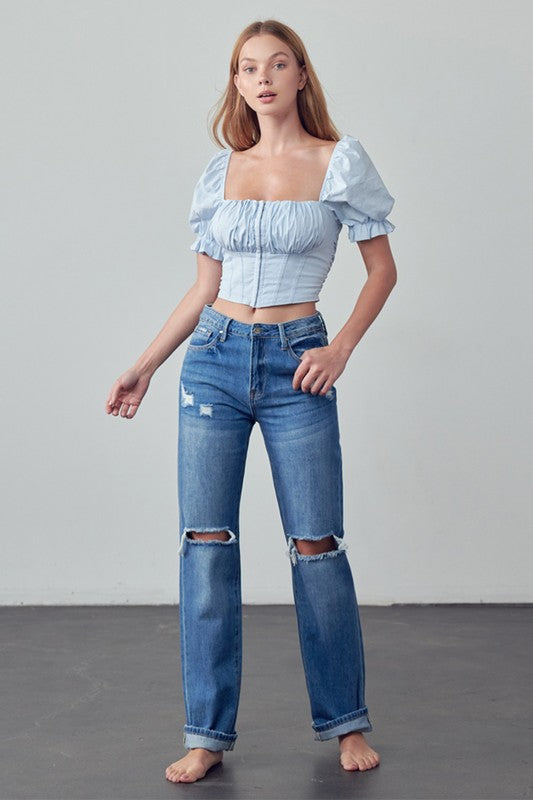 High Rise Straight Ankle Jeans - Premium Jeans from Insane Gene - Just $70! Shop now at Ida Louise Boutique