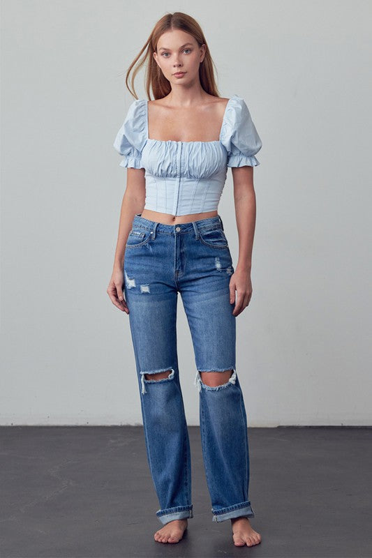 High Rise Straight Ankle Jeans - Premium Jeans from Insane Gene - Just $70! Shop now at Ida Louise Boutique