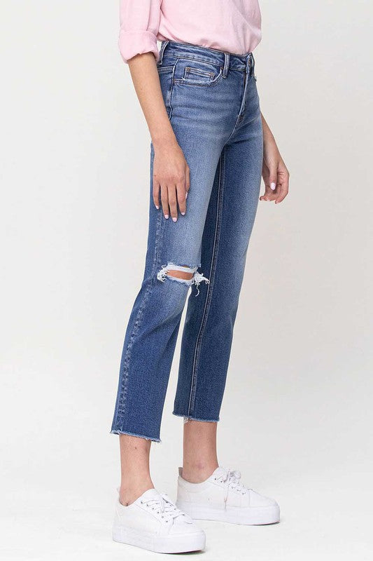 Vervet Mid-Rise Straight Crop Jeans - Premium Jeans from VERVET by Flying Monkey - Just $74! Shop now at Ida Louise Boutique