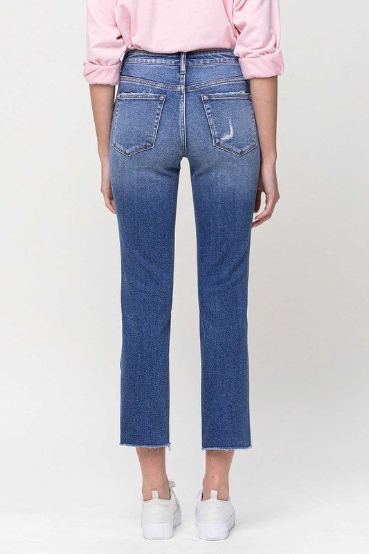 Vervet Mid-Rise Straight Crop Jeans - Premium  from VERVET by Flying Monkey - Just $64! Shop now at Ida Louise Boutique