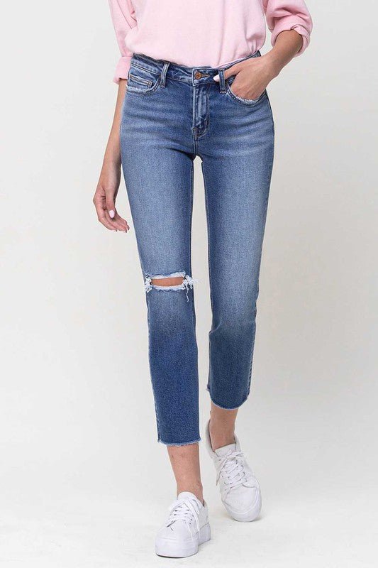 Vervet Mid-Rise Straight Crop Jeans