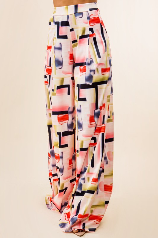 Multicolor Women's High Waisted Palazzo Pants - Premium  from By Claude - Just $66! Shop now at Ida Louise Boutique