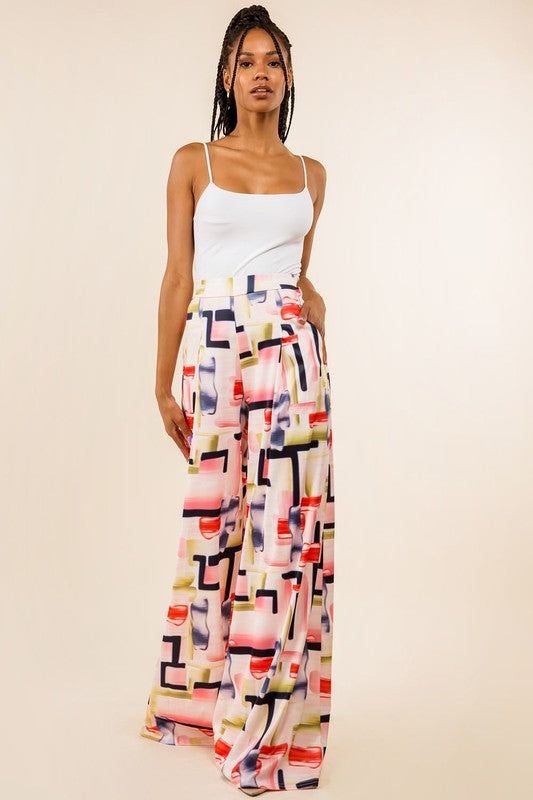 Multicolor Women's High Waisted Palazzo Pants - Premium  from By Claude - Just $66! Shop now at Ida Louise Boutique