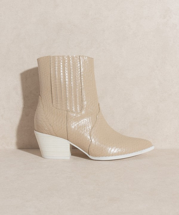Dawn - Paneled Western Heeled Bootie - Premium Boots from Oasis Society - Just $64! Shop now at Ida Louise Boutique