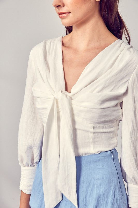 Front Tie Long Sleeve Top - Premium  from Do + Be Collection - Just $52! Shop now at Ida Louise Boutique