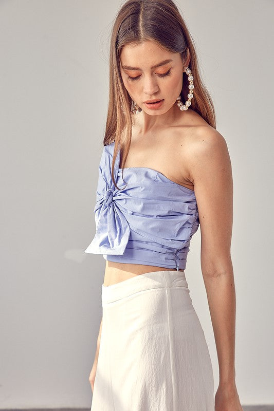 Open Shoulder Lavender Tie Bow Top - Premium Top from Do + Be Collection - Just $52! Shop now at Ida Louise Boutique
