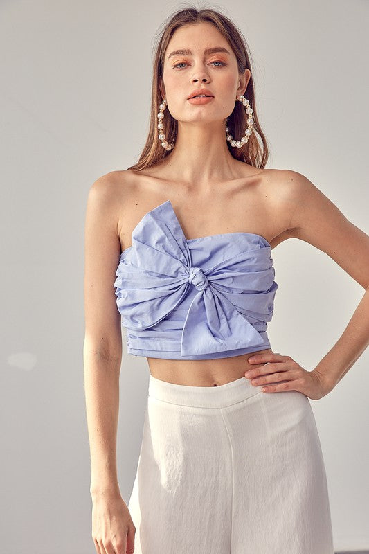 Open Shoulder Lavender Tie Bow Top - Premium Top from Do + Be Collection - Just $52! Shop now at Ida Louise Boutique