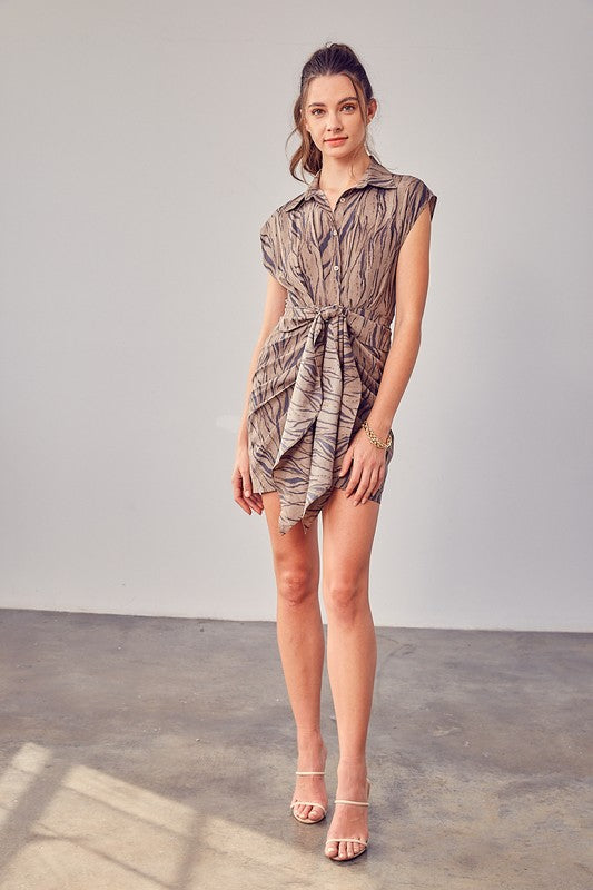 Printed Front Tie Dress - Premium Dresses from Do + Be Collection - Just $64! Shop now at Ida Louise Boutique