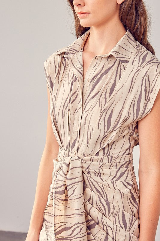 Printed Front Tie Dress - Premium Dresses from Do + Be Collection - Just $64! Shop now at Ida Louise Boutique