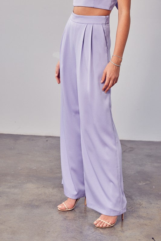 Lavender Wide Leg Pleated Pants - Premium Bottoms from Do + Be Collection - Just $60! Shop now at Ida Louise Boutique