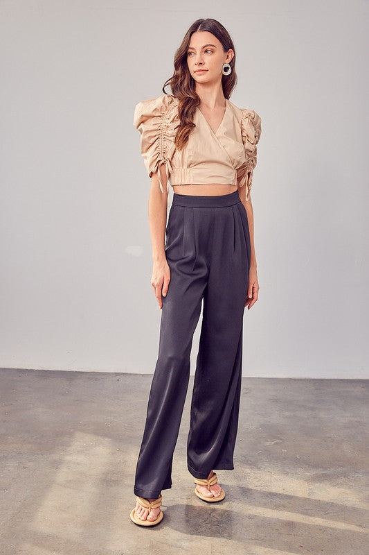 Wide Leg Pleated Navy Pants - Premium Pants from Do + Be Collection - Just $60! Shop now at Ida Louise Boutique