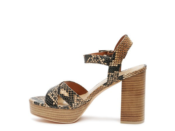 RAG&CO Chypre High Heeled Black Tan Sandal - Premium Sandals from Rag Company - Just $84! Shop now at Ida Louise Boutique