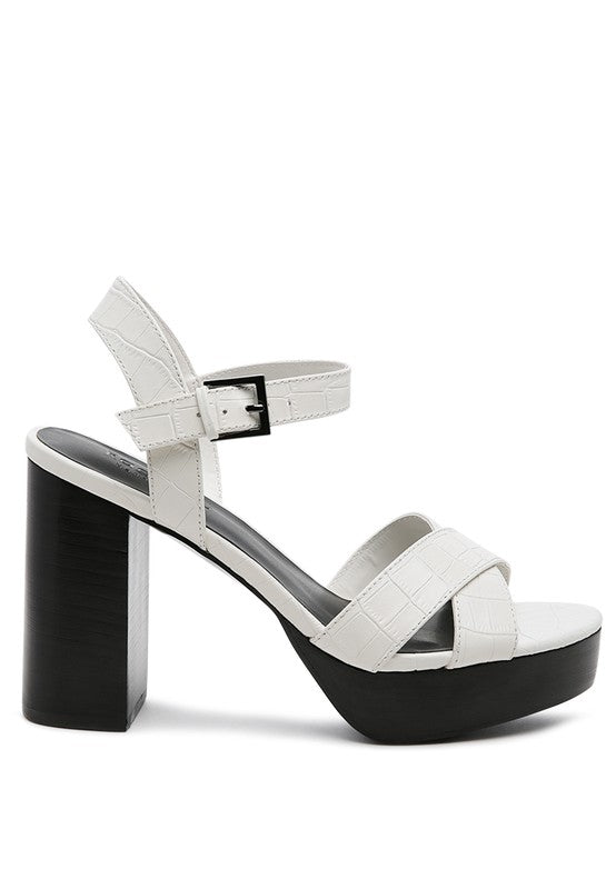 RAG&CO Chypre High Heeled Black Tan Sandal - Premium Sandals from Rag Company - Just $84! Shop now at Ida Louise Boutique