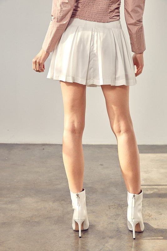 Pleated A Line Mini Skort - Premium Skort from Do + Be Collection - Just $54! Shop now at Ida Louise Boutique