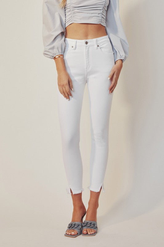 High Rise Ankle Skinny White Jeans - Premium Jeans from Kan Can USA - Just $70! Shop now at Ida Louise Boutique