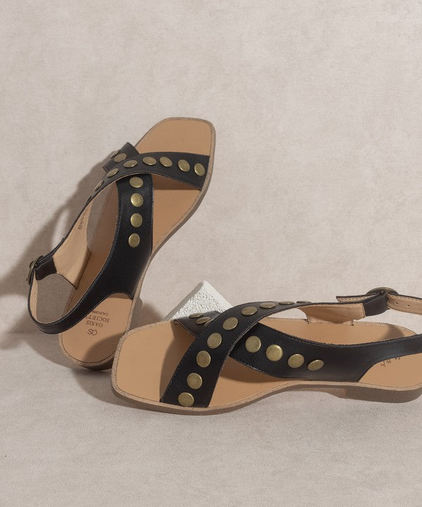 Kylie - Studded Cross Band Sandal - Premium Sandals from Oasis Society - Just $52! Shop now at Ida Louise Boutique