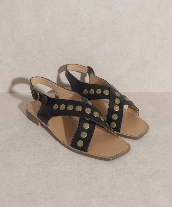 Kylie - Studded Cross Band Sandal - Premium Sandals from Oasis Society - Just $52! Shop now at Ida Louise Boutique