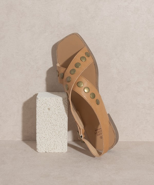 Kylie - Studded Cross Band Sandal - Premium Sandals from Oasis Society - Just $52! Shop now at Ida Louise Boutique